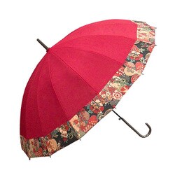 長傘 和柄切継 55cm ジャンプ式 16本骨 ワイン 16140