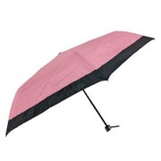 折りたたみ傘 55cm 手開き式 型押し切継 ピンク 14090