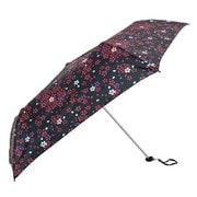折りたたみ傘 50cm 手開き式 UV加工 薄紅桜 ブラック 22980
