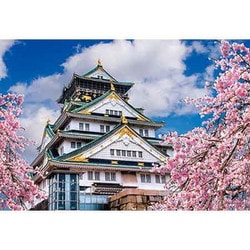 01-2091 日本風景 春空と大阪城（大阪） [ジグソーパズル 108ピース]