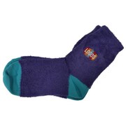 2275-42L [LOGOS フリース風ルーム刺繍クルー丈 パープル 23-25cm]