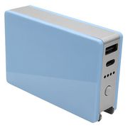モバイルバッテリー 5000mAh 3A USB Type-C Type-A AC充電器にもなる 収納式コンセント 小型 コンパクト 機内持込可能 ブルー RLI050AC3A01BL