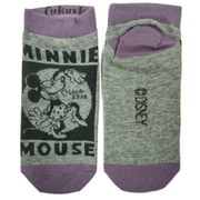 301-23Q7 [Disney D100モノクロミニー Women Size ミニー スニーカー丈ソックス パープル 23/25]