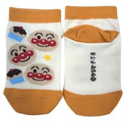 187-23Q3 [アンパンマン 顔ぎっしり フロント スニーカー丈 Kids Size スニーカー丈ソックス ベージュ 13/19]