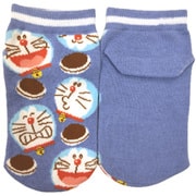 180-23P1 [ドラえもん ぎっしり フロント スニーカー丈 Kids Size スニーカー丈ソックス サックス 13/19]