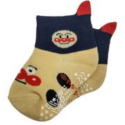 1872-3U1 [アンパンマン ・SLマン プチ丈 Kids Size 一人で履けるもん クルー丈ソックス ベージュ 9/14]