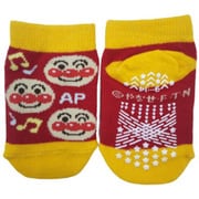1872-3U2 [アンパンマン ギッシリ柄 Kids Size スニーカー丈ソックス レッド 9/14]