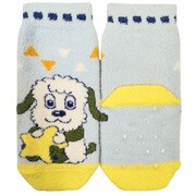 1862-3E1 [いないいないばぁ ワンワン うーたん フロント クルー丈 Kids Size クルー丈ソックス サックス 9/14]