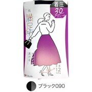 満足 キレイに透ける 着圧シアータイツ 30デニール 足首12hPa ブラック L-2L 1足入り 543-1101