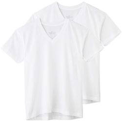 BODYWILD ボディワイルド 綿100％ VネックTシャツ （2枚組） L ホワイト BW5015AY