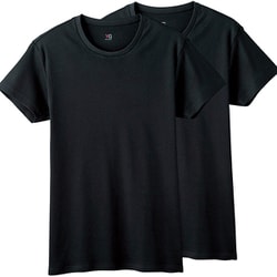 YG綿100％ クルーネックTシャツ （2枚組） L ブラック YV20132Y