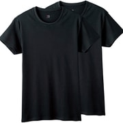 YG綿100% クルーネックTシャツ (2枚組) L ブラック YV20132Y