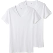 YG綿100% VネックTシャツ (2枚組) M ホワイト YV20152Y
