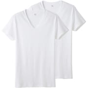 YG綿100% VネックTシャツ (2枚組) L ホワイト YV20152Y