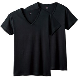 YG綿100％ VネックTシャツ （2枚組） M ブラツク YV20152Y