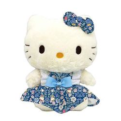 190390-24 リバティ・ファブリックス×ハローキティ ぬいぐるみ S ブルー [キャラクターグッズ]
