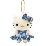 190420-24 リバティ・ファブリックス×ハローキティ ボールチェーン付マスコット ブルー [キャラクターグッズ]