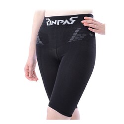 1Z00-RPLSLK [RINPAS リンパス スポーツ ショート 着圧レギンス レディース L ブラック スポーツタイツ レギンス スパッツ 着圧サポーター 速乾 吸水 ハニカムテーピング構造 パフォーマンス向上 SSC]