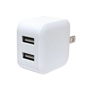 USB AC充電器 合計出力2.4A USB-A×2 薄型 自動出力制御IC搭載 スイング式ACプラグ採用 ホワイト MBP-US03/WH