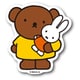 MIF024 miffy ダイカットミニステッカー ボリス＆ヌイグルミ