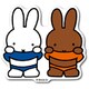 MIF002 miffy ダイカットビニールステッカー ミッフィー＆メラニー