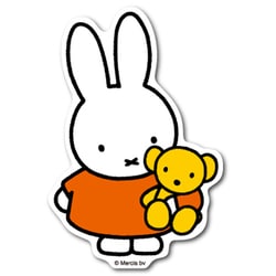 MIF003 miffy ダイカットビニールステッカー ミッフィー＆くまちゃん