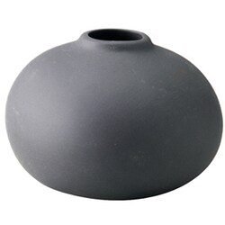 花瓶 AYAフラワーベース ラウンド 陶器 ブラック T-956458