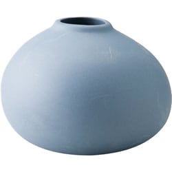 花瓶 AYAフラワーベース ラウンド 陶器 ダークブルー T-956502
