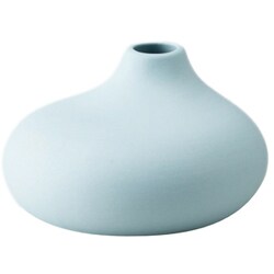 花瓶 AYAフラワーベース フラット 陶器 ブルー T-956564
