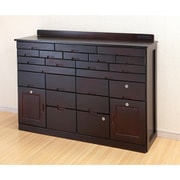 桐製マルチラック 120cm ダークブラウン キャスター付き TAN-234-120DBR