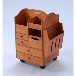桐製便利ワゴン ハイタイプ 小物収納 TAN-109H