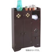 TAN-121W（BR） [クローバー柄トイレラック ワイド型 ブラウン]
