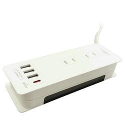 PD20W対応 USB＋AC電源タップ 1.5mSmart IC【スマートIC搭載】L型プラグ AOT-415 WH