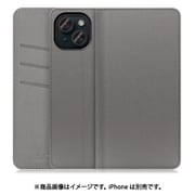 WORK13IP-NEWGY-IP15 [iPhone 15用 手帳型ケース スタンド機能＆カードポケット付き グレー]