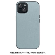 WORK25IP-BU-IP15 [iPhone 15用 本革ケース ストラップホール付き スカイブルー]