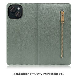 WORK27IP-DG-IP15 [iPhone 15用 手帳型ケース スタンド機能＆カードポケット付き ダルグリーン]