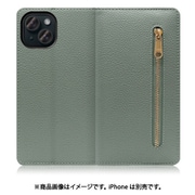 WORK27IP-DG-IP15 [iPhone 15用 手帳型ケース スタンド機能＆カードポケット付き ダルグリーン]