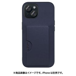 WORK28IP-NY-IP15 [iPhone 15用 PUレザーケース カードポケット＆ストラップホール付き ネイビー]