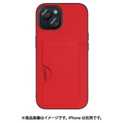 WORK28IP-RD-IP15 [iPhone 15用 PUレザーケース カードポケット＆ストラップホール付き レッド]