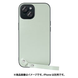 WORK33IP-GN-IP15 [iPhone 15用 本革ケース ストラップ＆ストラップホール付き アイスグリーン]