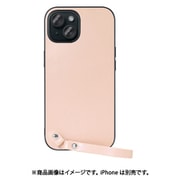WORK33IP-PK-IP15 [iPhone 15用 本革ケース ストラップ＆ストラップホール付き ピーチピンク]