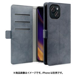 WORK34MAGIP-BU-IP15 [iPhone 15用 手帳型ケース スタンド機能＆カードポケット＆ベルト付き ウィンターブルー]