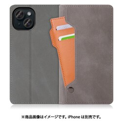 WORK36IP-GY-IP15 [iPhone 15用 手帳型ケース スタンド機能＆カードホルダー付き エレファントグレー]
