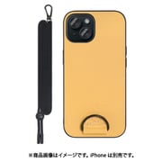 WORK37IP-YL-IP15 [iPhone 15用 首掛けケース ネックストラップ付き イエローベージュ]