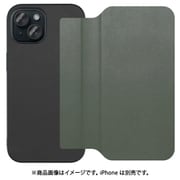 WORK38IP-EG-IP15 [iPhone 15用 PUレザースマホケース ストラップホール＆カードポケット付き エバーグリーン]