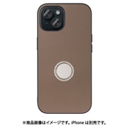 WORK48IP-BN-IP15 [iPhone 15用 本革ケース スタンド機能＆ストラップホール付き ラテブラウン]