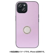WORK48IP-PL-IP15 [iPhone 15用 本革ケース スタンド機能＆ストラップホール付き ラベンダーパープル]