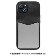 WORK49IP-BKGY-IP15 [iPhone 15用 PUレザーケース ストラップホール＆カードポケット付き ブラックグレー]