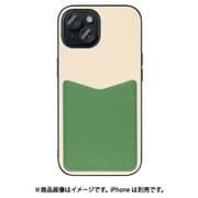 WORK49IP-CMGN-IP15 [iPhone 15用 PUレザーケース ストラップホール＆カードポケット付き クリームグリーン]