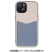 WORK49IP-GYBU-IP15 [iPhone 15用 PUレザーケース ストラップホール＆カードポケット付き グレーブルー]